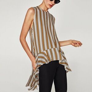 Zara S sleeveless striped multi layer Sleeveless top